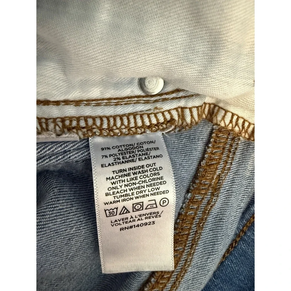 Ann Taylor LOFT Kick Crop Blue Denim Jeans Button Fly Medium Wash 24 / 00